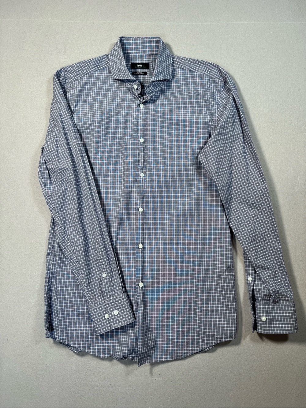 Boss by Hugo Boss Men's Check dress Shirt - Blue